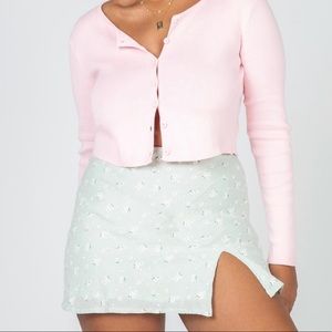 Princess Polly Rosanna Mini Skirt Floral Green NWT